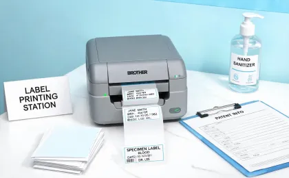 Healthcare label workflow with specimen labels