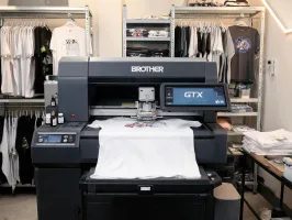 Brother apparel printer in a small studio